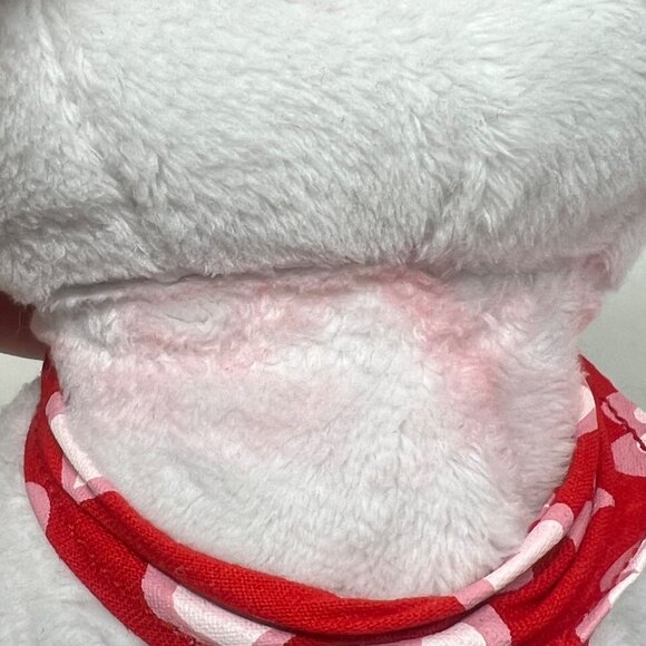 Petting Zoo‎ Black White  Dog Plush Stuffed Red Heart Bandana Sitting 7" Tall - Picture 6 of 9
